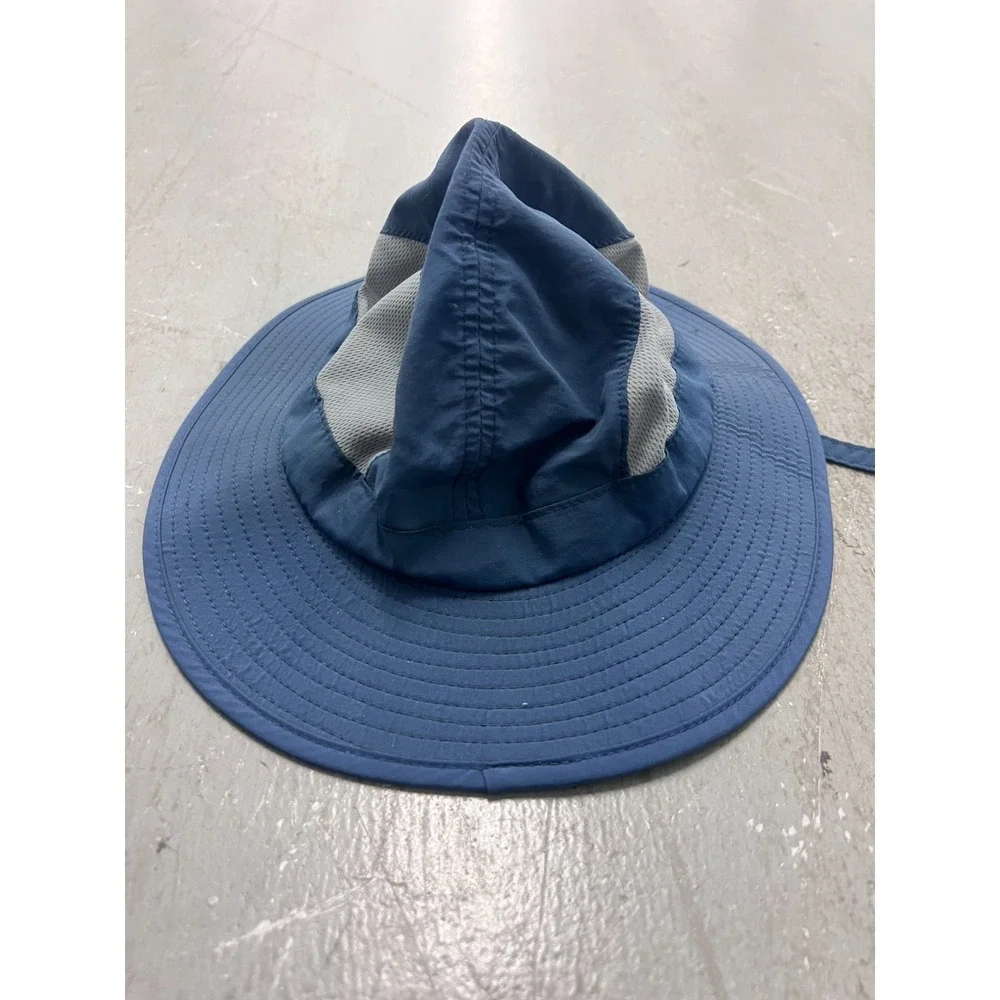 REI Co-op Boonie Hat Kids 4-7Y Blue Gray Chin Strap Wide Brim Outdoor‎ Safari